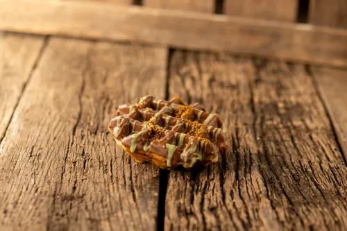 Wafel met dip en topping